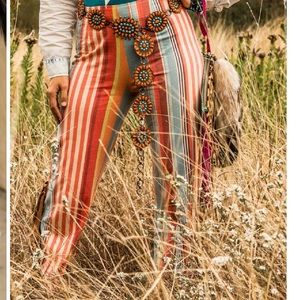 L&B flare pants with side fringe